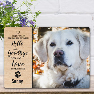 Dog Memorial Dog Photo Wood Grain Keepsake Pet Plaque