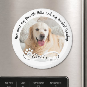 Dog Memorial Favourite Hello Hardest Goodby Photo Magnet