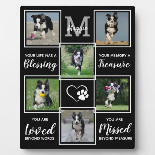 Dog Memorial Gift - Pet Loss Monogram Dog Keepsake Plaque