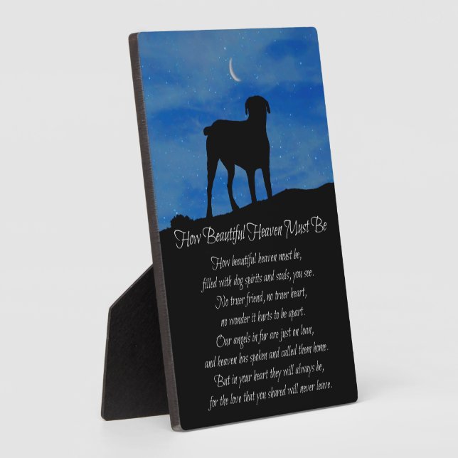Dog Memorial How Beautiful Heaven Must Be Plaque (Side)