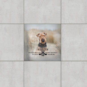 Dog Memorial - Loved Beyond Words - Custom Photo Tile