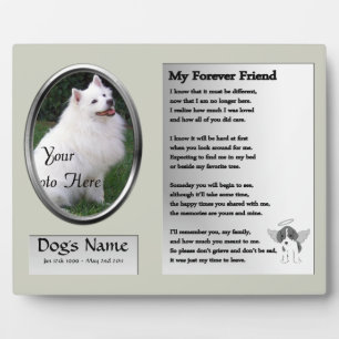 Dog Memorial - My Forever Friend - Grey Plaque