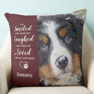 Dog Memorial Personalised Remembrance 2 Photo Cushion