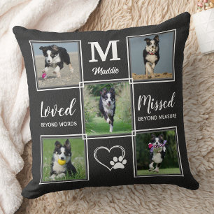 Dog Memorial - Pet Loss Gifts - Custom 5 Pictures Cushion