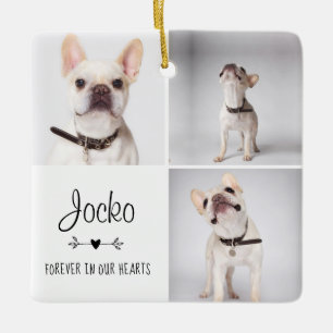 Dog Memorial Pet Loss Keepsake Photo Collage Ceramic Ornament