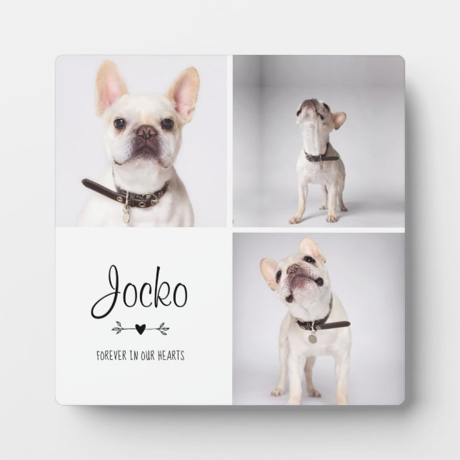 Dog Memorial Pet Loss Keepsake Photo Collage Plaque (Front)