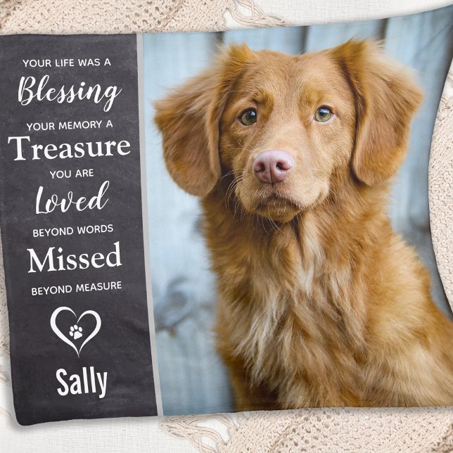 Dog Memorial Pet Loss Keepsake Photo Fleece Blanket (Creator Uploaded)