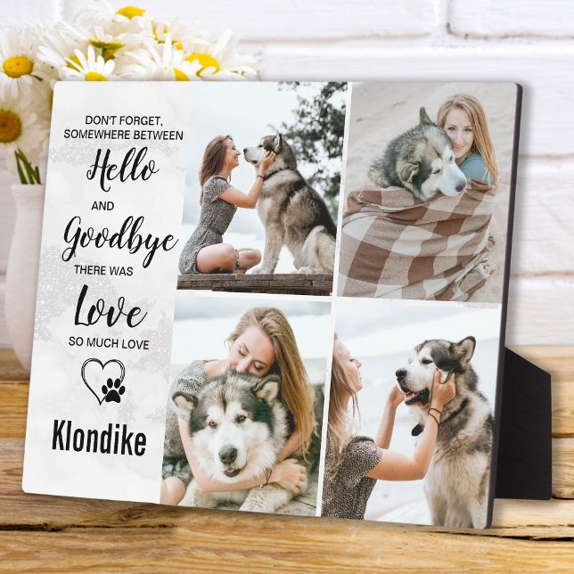 Dog Memorial Pet Loss Remembrance Photo Collage Plaque (Creator Uploaded)