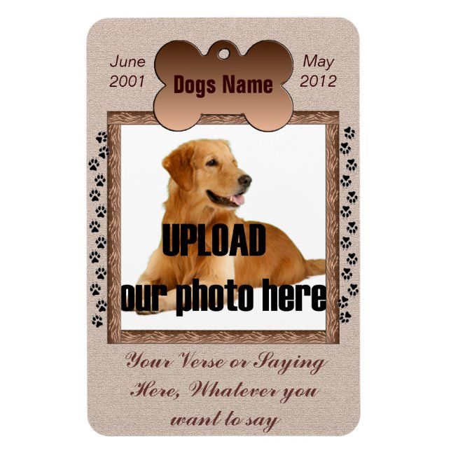 Dog Memorial - Pet Memorial Brown Tones Magnet (Vertical)