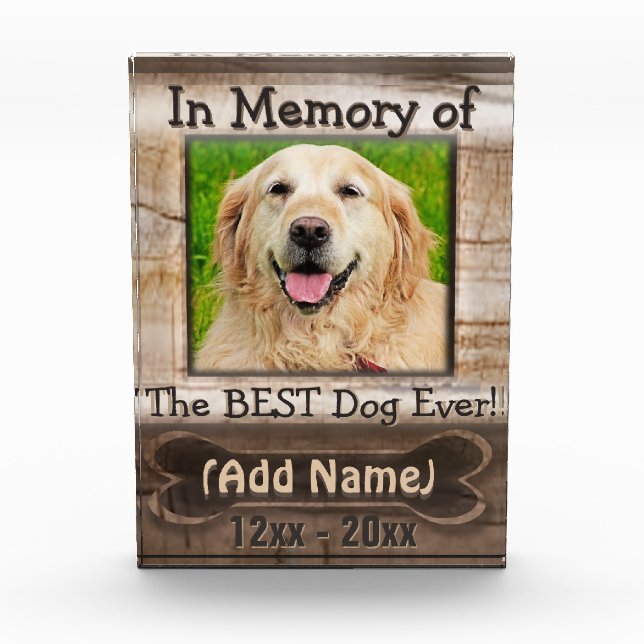 Dog Memorial Photo Block (Front)