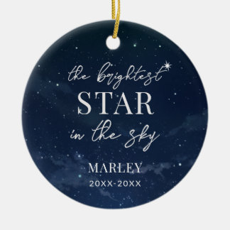 Dog Memorial Photo Brightest Star in the Sky Ceramic Tree Decoration