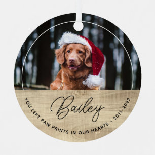 Dog Memorial Photo Christmas Metal Tree Decoration