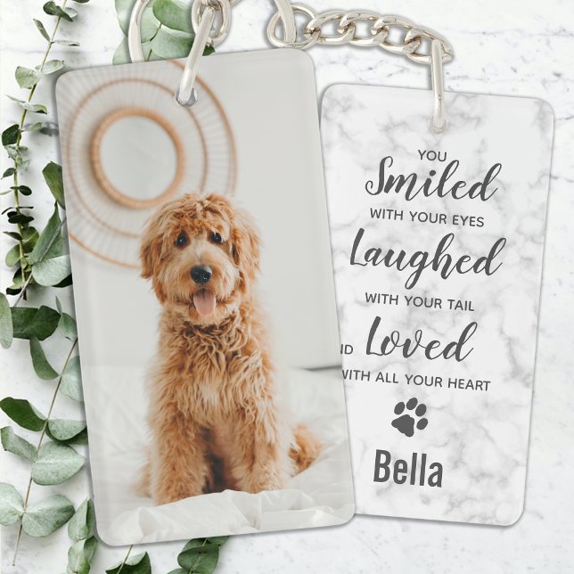 Dog Memorial Photo Gift Sympathy Pet Loss Memorial Key Ring (Creator Uploaded)