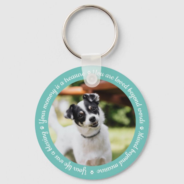 Dog Memorial Photo Key Ring (Front)