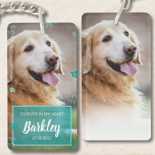 Dog Memorial Photo Keychain   Pet Loss Keepsake