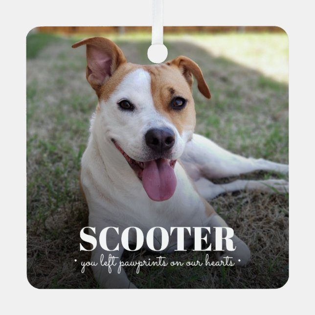 Dog Memorial Photo  Metal Tree Decoration (Front)