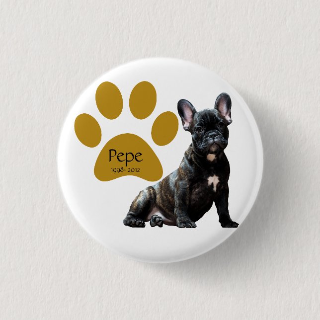Dog Memorial Photo Personalized 3 Cm Round Badge (Front)