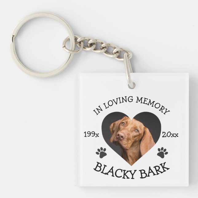 Dog Memorial Photo Pet Custom Personalised Key Ring (Front)