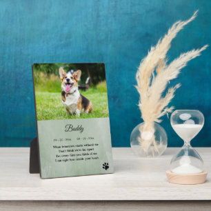 Dog Memorial Photo Quote Keepsake Plaque