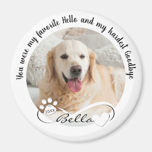 Dog Memorial Quote 2 Photo Pawprint Heart Infinity Magnet