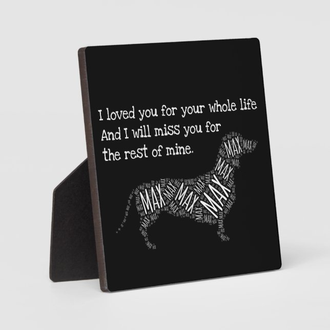 Dog Memorial Sign - Personalised Dog Dachshund  Pl Plaque (Front)