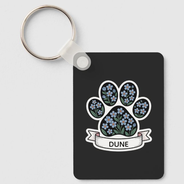 Dog Memorial Sympathy Keepsake Pet Loss Key Ring (Front)