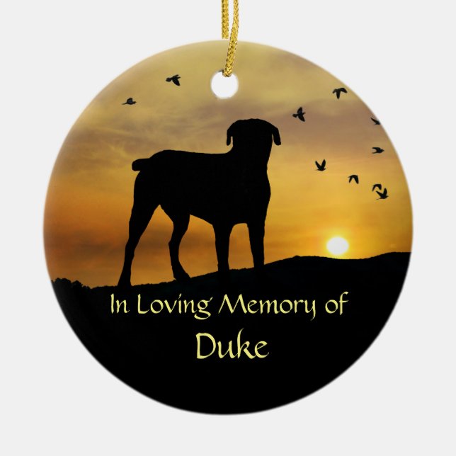 Dog Memorial Tribute Ceramic Tree Decoration (Front)
