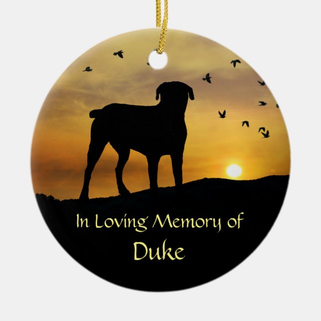 Dog Memorial Tribute Spiritual Poem on Back Ceramic Tree Decoration (Front)