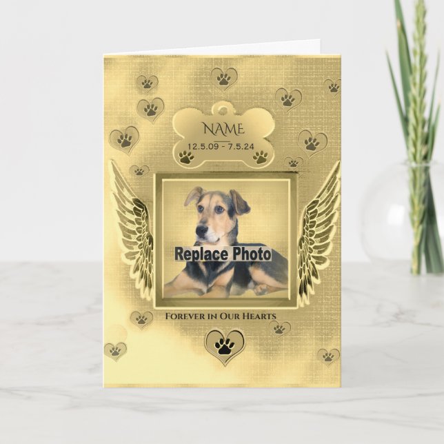Dog Memorial with Rainbow Bridge Poem Card (Front)