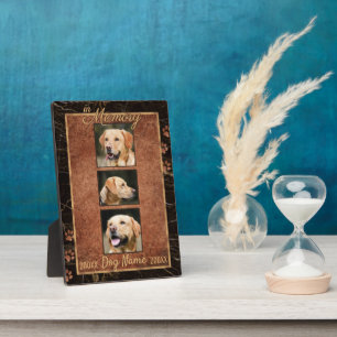 Dog Memory Marble Rustic Gold Keepsake Plaque