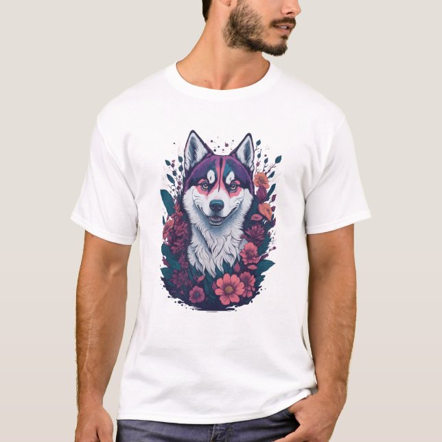 Dog Mens Tshirts - Siberian Husky Mens Tshirts (Front)
