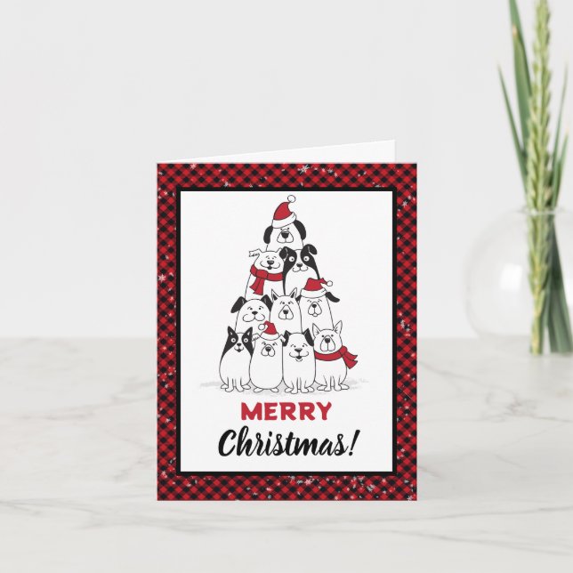Dog Merry Christmas Holiday Card (Front)