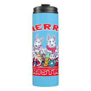 Dog Merry Christmas White Shepherd Holiday GSD Fun Thermal Tumbler