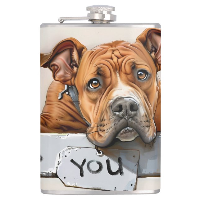 Dog Miss You Flask (Front)