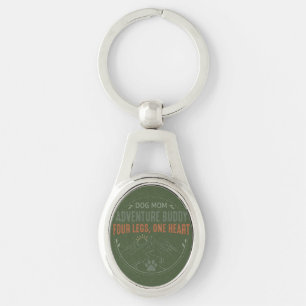 Dog Mom Adventure Buddy Four Legs One Heart. Key Ring