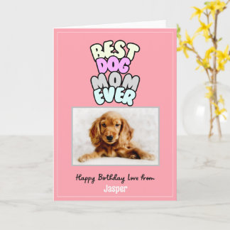 Dog Mom Birthday Card, Custom Name Card