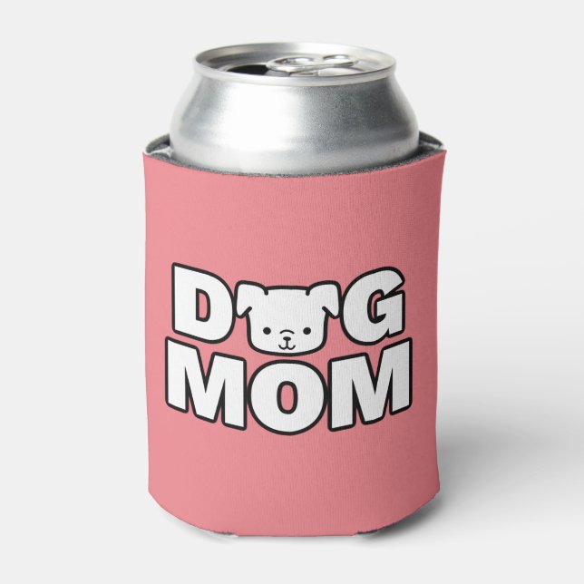 DOG MOM Can Cooler (Pink) (Can Front)