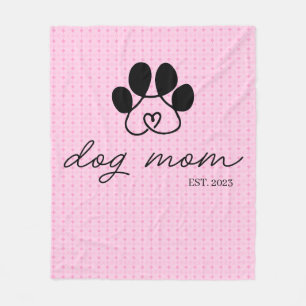 dog mom customizable baby pink fleece blanket