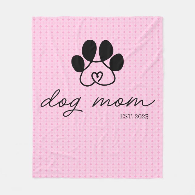  dog mom customizable baby pink polar blanket (Front)