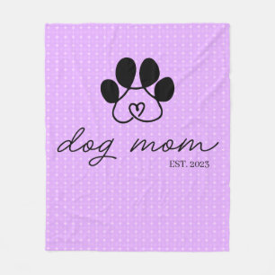  dog mom customizable lilac fleece blanket