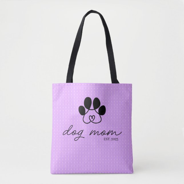 dog mom customizable lilac tote bag (Front)