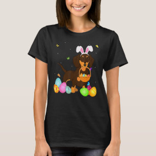Dog Mom  Cute Bunny Dachshund Eggs Easter Day T-Shirt