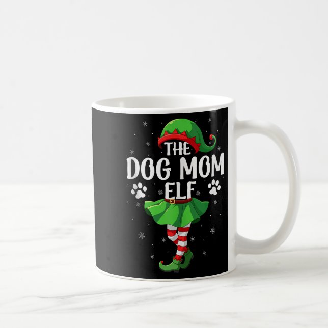 Dog Mom Elf Christmas Girls Women Elf Squad Xmas F Coffee Mug (Right)