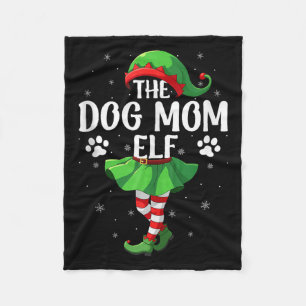 Dog Mom Elf Christmas Girls Women Elf Squad Xmas F Fleece Blanket