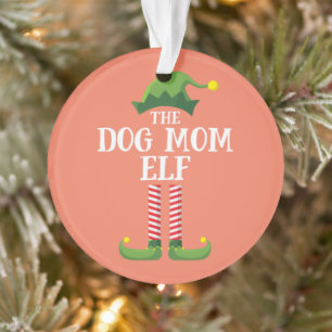 Dog Mom Elf Matching Family Group Christmas Party Ornament