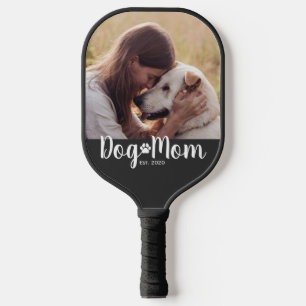 Dog Mom Established Script Photo Pickleball Paddle