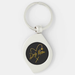 DOG MOM, GOLDEN HEART KEY RING