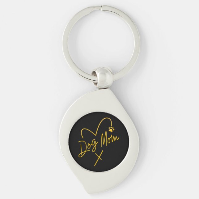 DOG MOM, GOLDEN HEART KEY RING (Front)