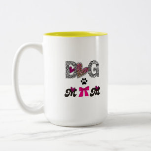 Dog Mom Leopard Heart Mug -Mom Lover Gift 