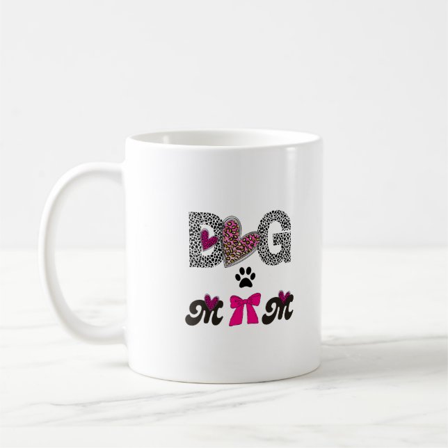 Dog Mom Leopard Heart Mug -Mom Lover Gift  (Left)